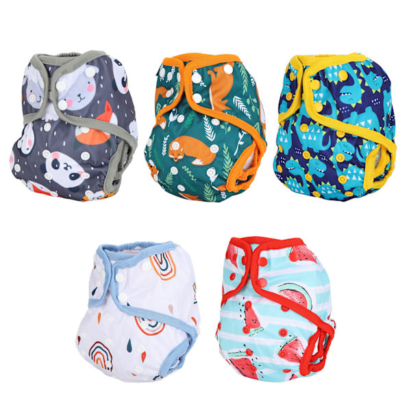 5 stk. Baby stofble bleer covers justerbar vaskbar genanvendelig til baby piger og drenge