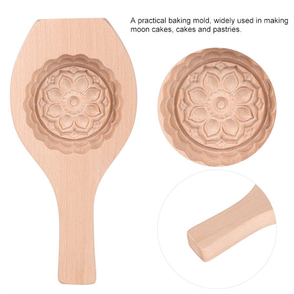 Vacker blommönster DIY månkaka form grön böna kaka bakform för hem (#06)