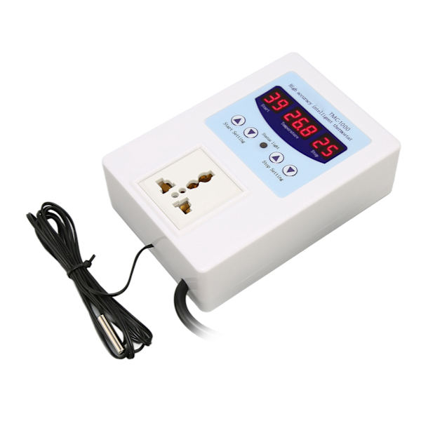 Digital LED temperaturregulator Vandtæt Plug and Play Opvarmning Køling Termostat til Opdræt Akvarier 110‑240V EU Stik