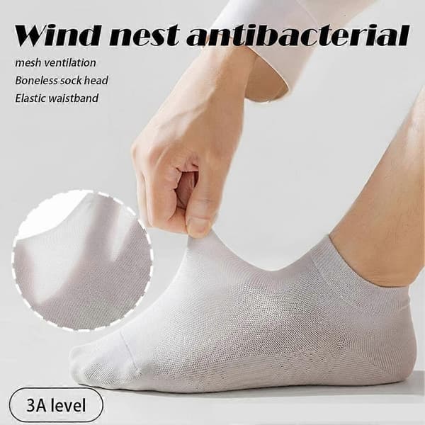 Ankelstrømper for menn 5 par - Pustende lave sokker - Bomulls Crew sokker Grå Gray 1set