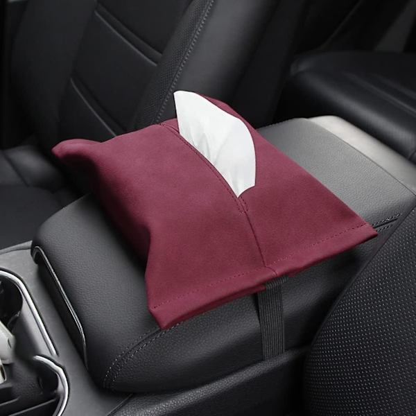 Car Back Seat Tissue Dispenser - Mocka Tissue Box Hållare i vinröd
