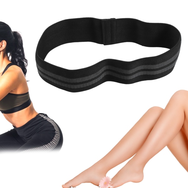 Lonkkavastus Fitness Stretch Belt Kyykkyvyö Vartalon muotoilu kuminauhavyö (musta)S