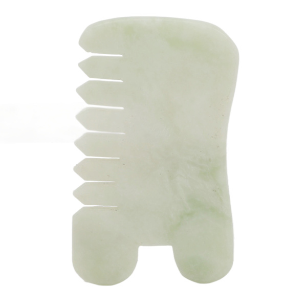 Jadestone Meridianer Skraping Massasje Kam Ergonomisk sårhet Lindring Hode Avslapning Gua Sha Massasjeverktøy