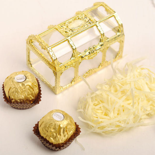 12 st bröllopsfavor socker chokladlådor bröllopsdekoration för bröllop födelsedag guld