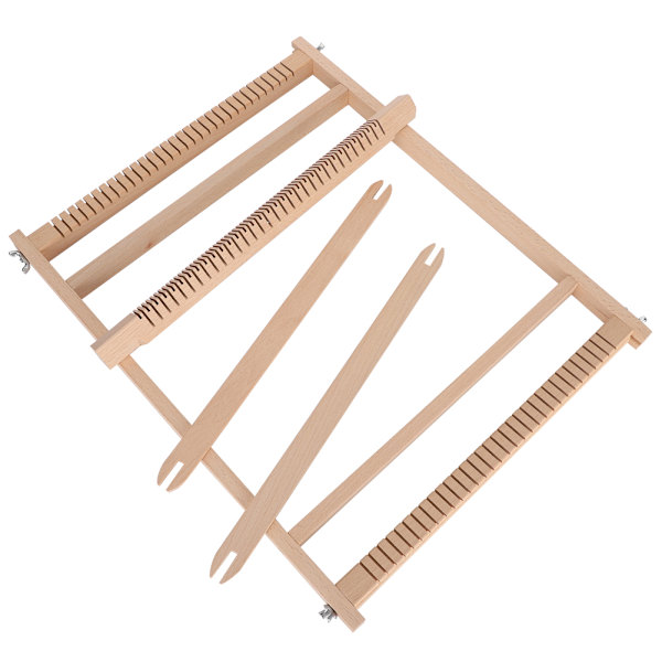 Vävramssats Bokträ Barnens DIY-leksaksstickmaskin Handgjord gobelängvävare