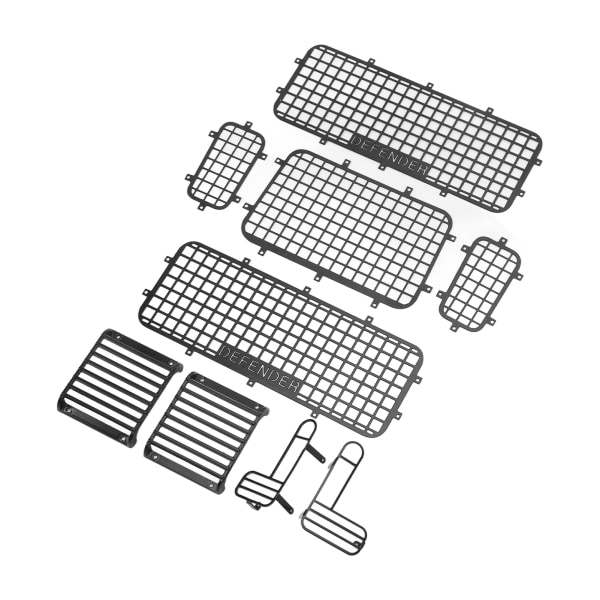 RC Metal Window Mesh Simulation Hieno Estää naarmuuntumista RC Defender -ikkunansuoja Traxxas TRX4 RC -autoille