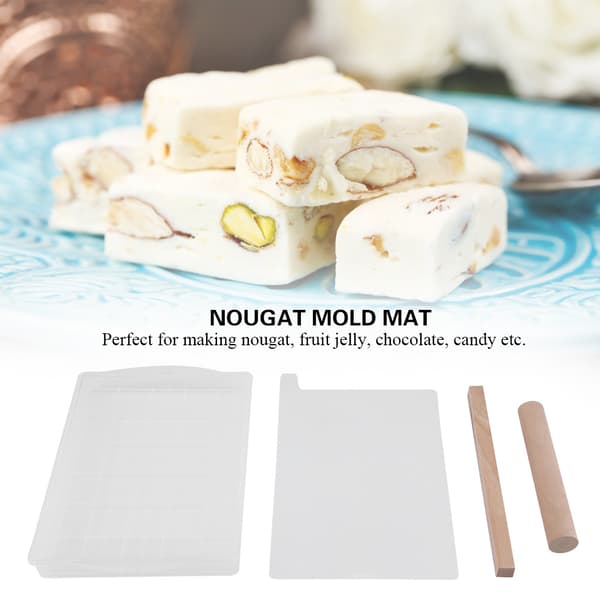 Silikon Nougatform Nonstick Matte DIY Sjokolade Candy Verktøy Tre Rullestift Sett