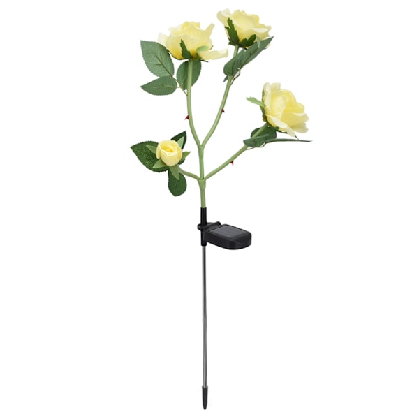 Solros LED-lampa med 4 huvud, IP65 vattentät dekorativ LED-blomlandskapslampa för trädgårdsgård (gul LED-lampa)