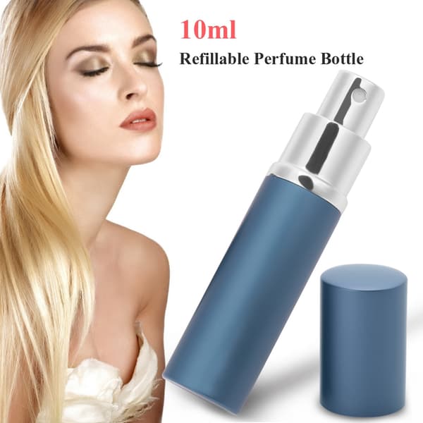 10 ml påfyllningsbar parfymflaska bärbar tom pump lotion parfymfördelare blå