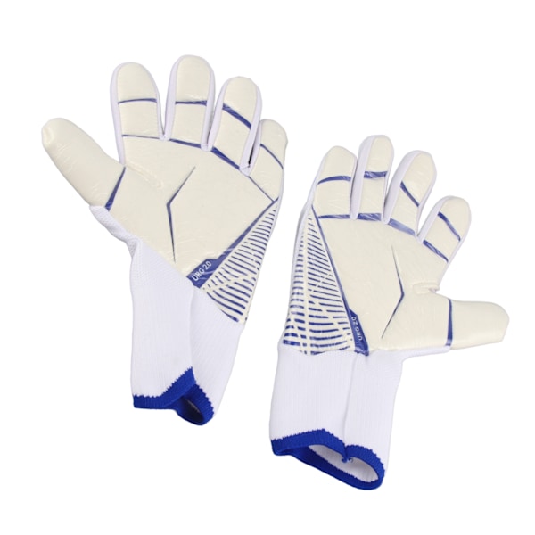 Et par fodboldmålmandshandsker med stærkt håndfladegreb, fingerspidsbeskyttelse, skridsikker latex og nylon, åndbar fodboldmålmandshandske 7