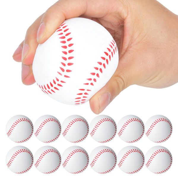 12 STK 6,3 CM Lekplats Full Core Mjuk EVA Elastisk boll Minska trycket Stress Barnleksak Baseball
