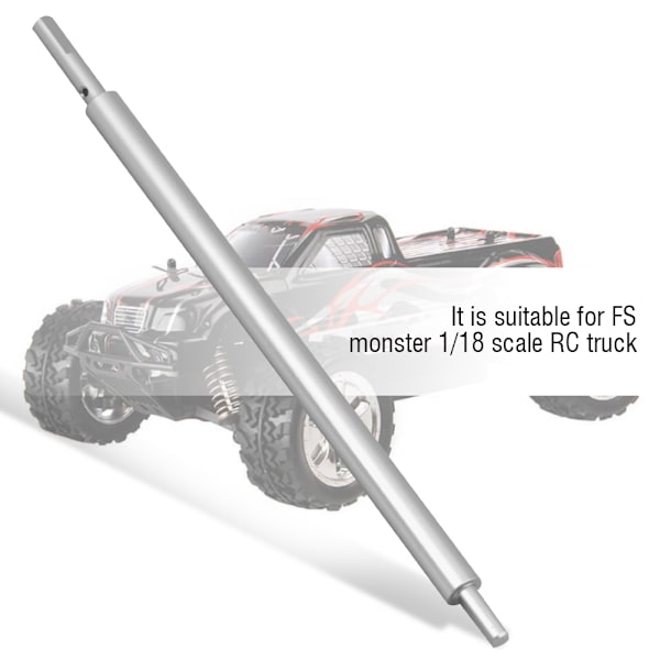 CNC-koneistettu alumiiniseoskeskivetoakseli FS Monster 1/18 -mittakaavan RC-autoon (hopea)