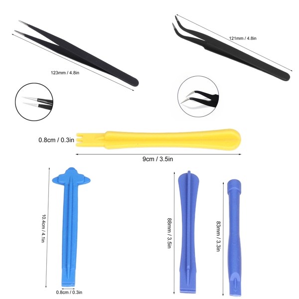 Elektroniikan korjaustyökalu PVC-muovinen aukko, kolmiomainen arkki Spudger-pinsettisarja
