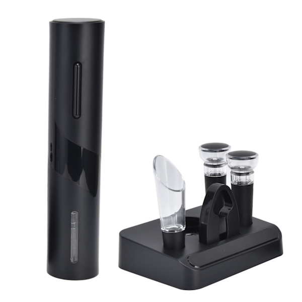 Elektrisk vinöppnare folie cutter aerator häll vinpropp set med förvaringsbas för hem bar restaurang