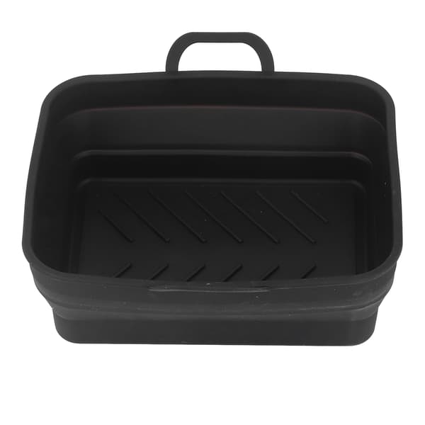 Silikone Air Cooker Pot Rektangulær Frituregryde Foring Bakke Erstatning til Køkken Tilbehør Sort