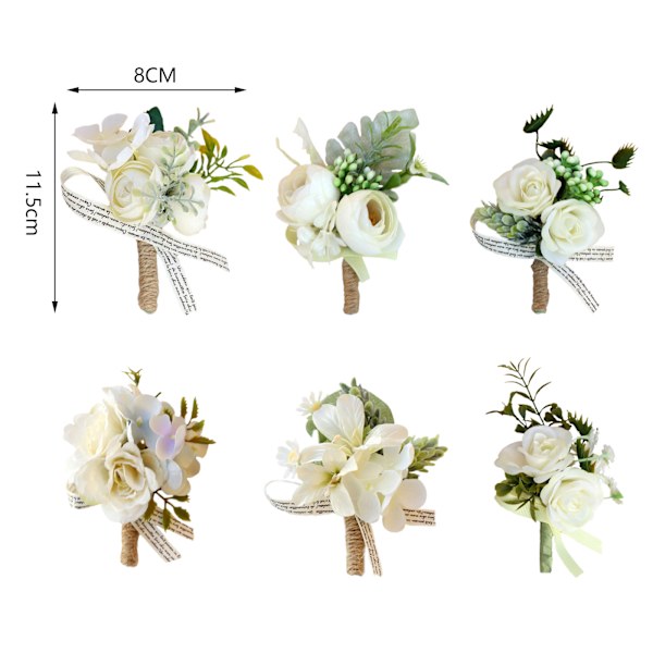 Brud og brudgom knapphullsblomst brudepike og forlover corsage rose knapphullsblomst