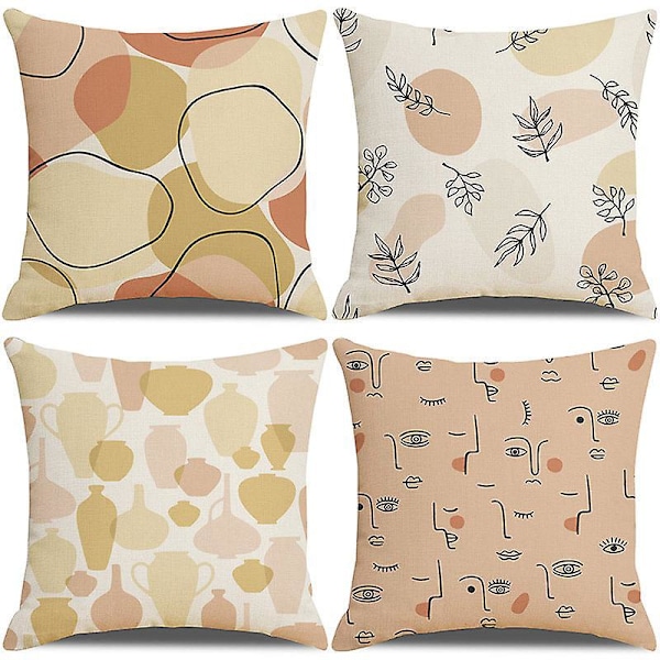 Set med 4 st Dekorativa Kuddfodral 45X45cm Kuddfodral Moderna Söta Vackra Dekorativa Örngott