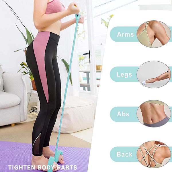 Multifunktionellt abdominalt dragrep för fitness - halkfritt grepp, elastisk kroppsbyggande utrustning