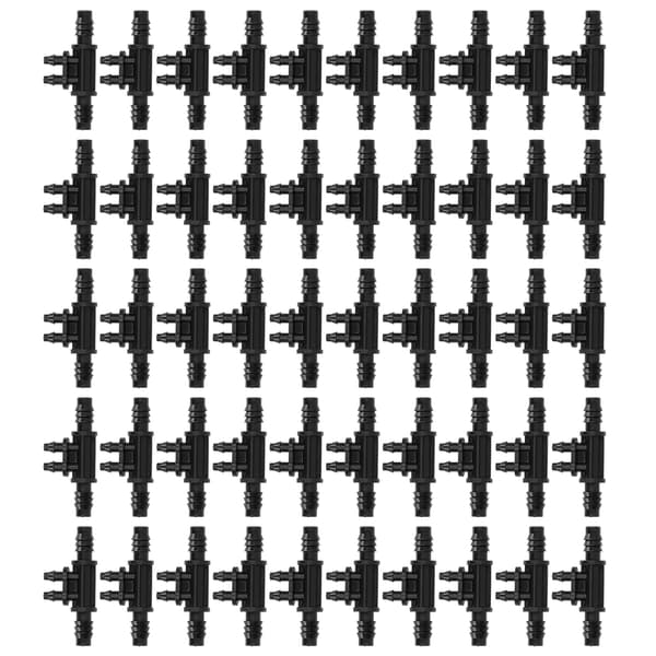 50 STK 4-vejs stik 8/11 til 4/7 mm drypvanding slangeforbindelse montering havearbejde tilbehør