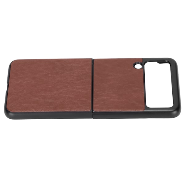 Nahkakotelo Samsung Galaxy Z Flip 3 -puhelimelle, naarmuuntumaton, iskunkestävä suojus, ruskea