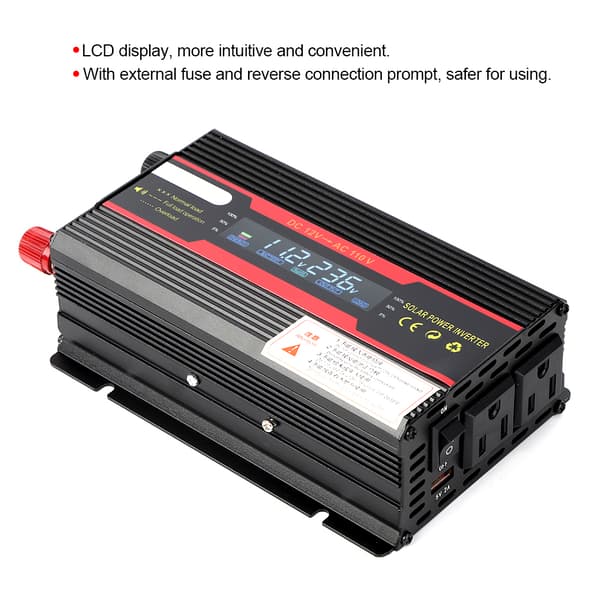 600W Bilströmspänningsomvandlare Transformator 12V till 110V LCD-skärm