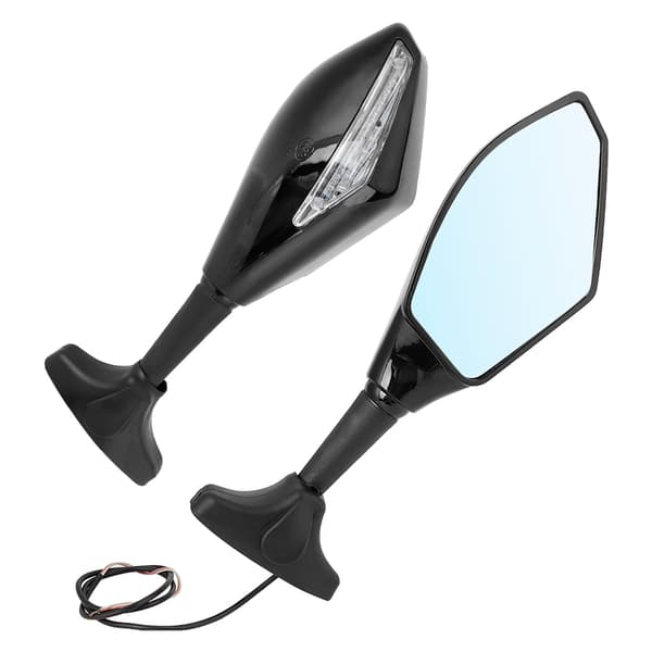 2 stk. LED bakspejl modificeret motorcykelspejlskal med lys (sort)