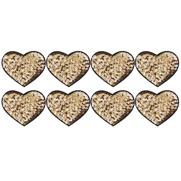 8 stk. strygejern patches polyester plastmaterial gylden sort baggrund Valentinsdag stil DIY fremstilling stof dekoration
