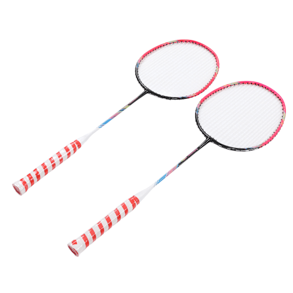 2 st badmintons racket rosa legering stor sweet spot en del design dubbel badmintons racket med förvaringsväska