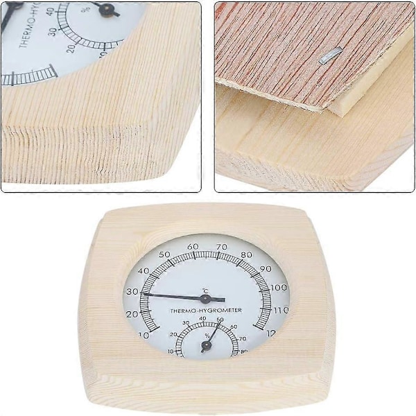 2025 Egnet Sauna Termometer og Hygrometer, Sauna Træ Termometer 2 I 1 Sauna Temperatur Fugtighedsmåler