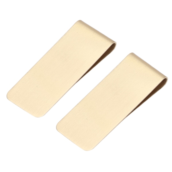 2 st metallpengaclips i rostfritt stål, specialformade miniplånböcker, kreditkortshållare för män (guld)