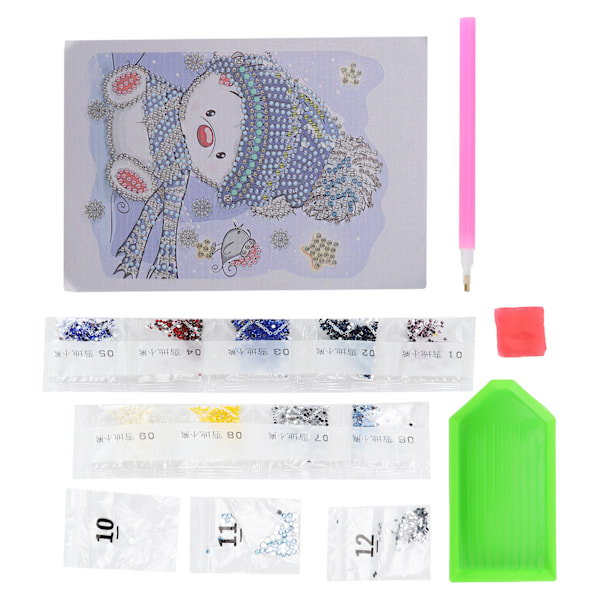 Diamantmålning Fotoalbum Söt Snögubbe Mönster DIY Strass Album Födelsedagspresent