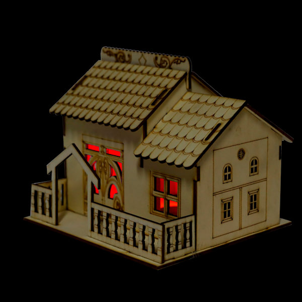 Miniatyr Villa Pengar Mynt Förvaringslåda Spargris Husmodell Heminredning (Triangulär Grind)