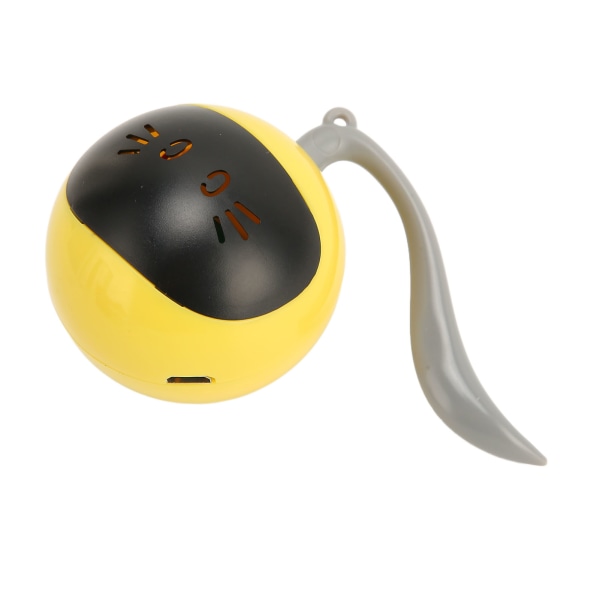 Automatisk Cat Ball Toy Touch Control USB Oppladbar Interactive Smart Kitten Rolling Ball med LED Fargerik Lys Gul