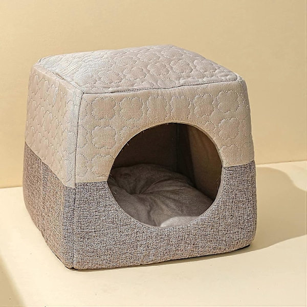 Kattgrotta Säng för Innekatter upp till 7kg, 37x33x30cm 3 i 1 Varm Grotta Katthus