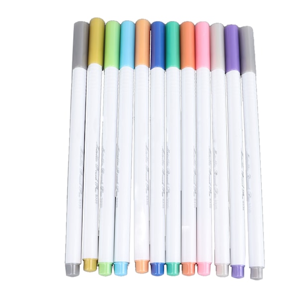 Metallic Paint Pens 12 Colors Soft Pen Tip Multipurpose Paint Marker Pens for Students Note Taking