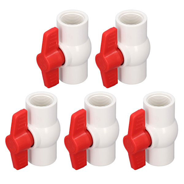 5 Styck Vattenförsörjning Kulventil PVC Plast Skruvbrytare Slang Slang Rör Snabbkopplingskopplingar 20mm ID