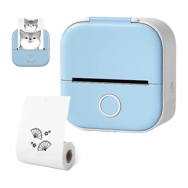 Print Pod Klistermærkeprinter, Mini Lommeprinter, Blækfri Klistermærkeprinter Bærbar Mini Termisk Print