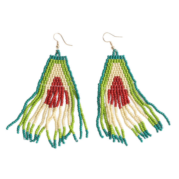 Lange perler dusk øredobber Boho stil avokado perler dinglende øredobber for kvinner jenter