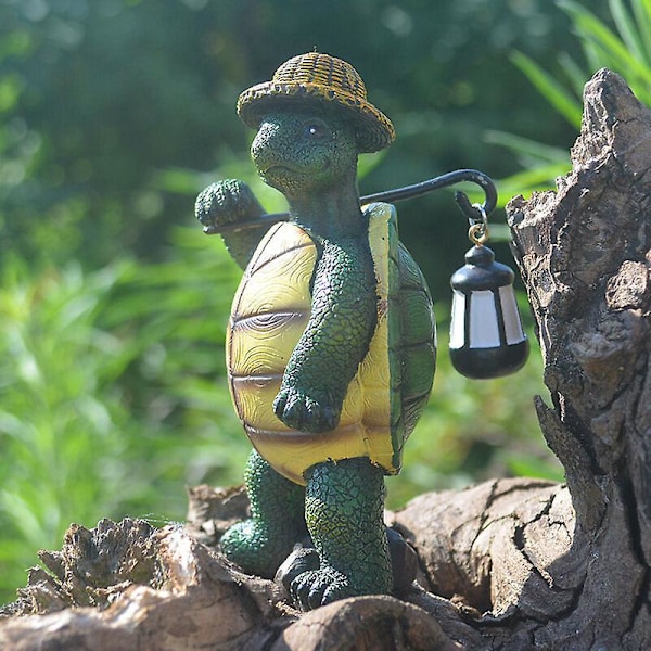 Skildpaddeformet havestatue med lampe til 7,54,512,5 cm