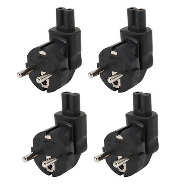 4 stk. EU4.8MM til IEC320 C7 Strømadapter Universal Standard Datamaskin Strømadapter EU-plugg 100‑250V