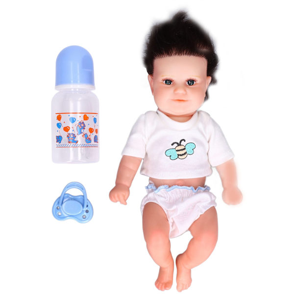 Nyfödd babydocka 12 tum silikon söt naturtrogen spädbarnsdocka med kläder födelsedagspresent heminredning pojke docka