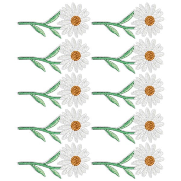 10 kpl valkoisia daisy-kangaspaikkoja, silitys siirtokuvia, vaatteiden korjaus, DIY-koristelu