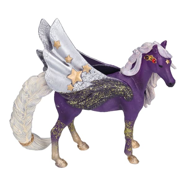 Hestemodel Legetøj Simulation Vildt Dyr Dekoreret Pegasus Figurer Legetøj Pædagogisk Legetøj til Børn Lilla