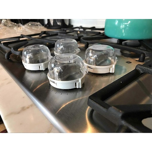 Universella Barnsäkra Spisknopsskydd för Ugn Gasspis Knoppskydd Barnsäkerhetslås Multifunktionellt Köksverktyg (4-pack)