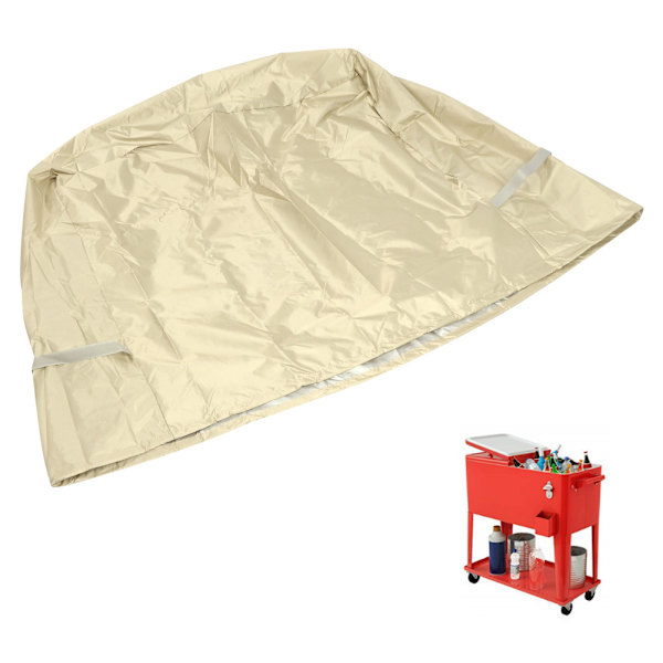 86x48x79cm Party Cooler Cart Cover Utomhus Kylvagnsskydd Skyddande Överdrag Del TillbehörBeige