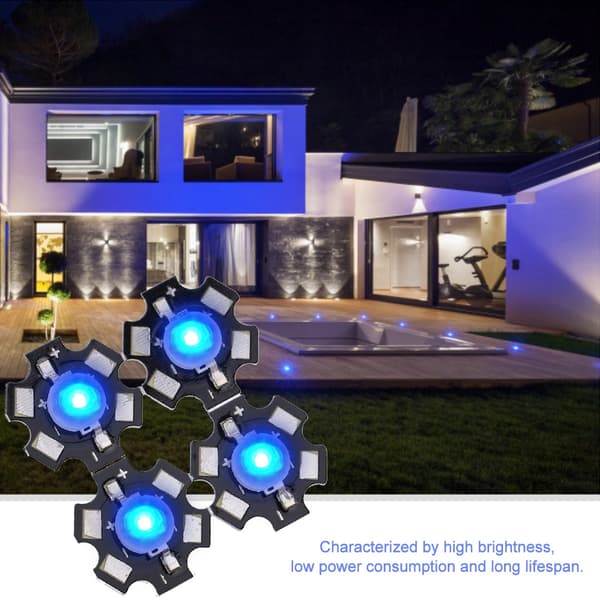 3W High Power LED Lampeperler Emitter Diode Chips til DIY Belysningsarmaturer Kongeblå