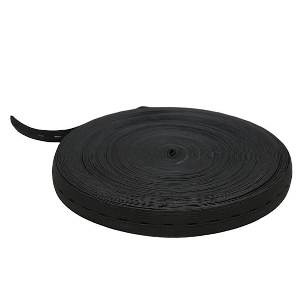 Elastiskt band Bredd 2cm Stickad spole perukband för sömnad Kläder Byxor Bälten Peruker DIY HantverkSvart