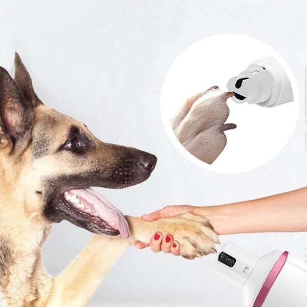 Hund Negleklipper, Elektrisk Stille Kloklipper For Hunder, Smerteløs Neglfil, Passer For Små Til Store Hunder Og Katter Rosa