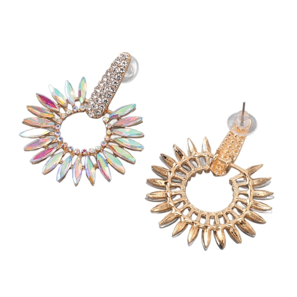 Mote Rhinestone Statement Drop Dangle Øredobber Store Lysekrone Øredobber for Kvinner Hvit AB Midten KC Gull