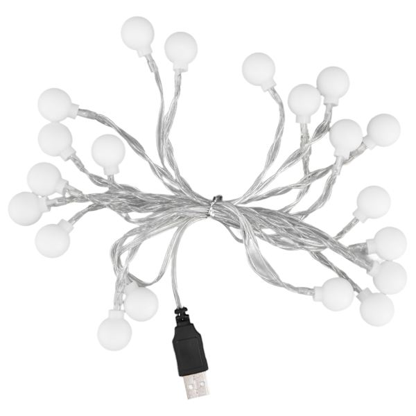 3 M 20LED Lyskæde LED Globe Udendørs Indendørs Lyskæde til Pigeværelse Dekoration Festlig Fødselsdag USB Strømforsyning